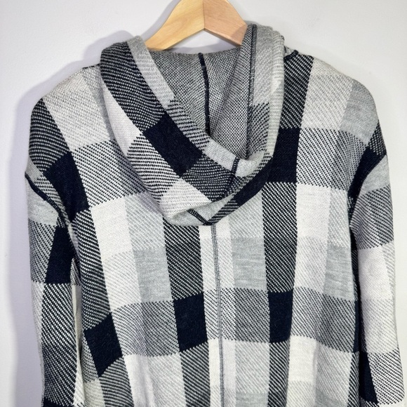 French Connection Wool Plaid Full Zip Hooded Sweater Size Large - Picture 5 of 10